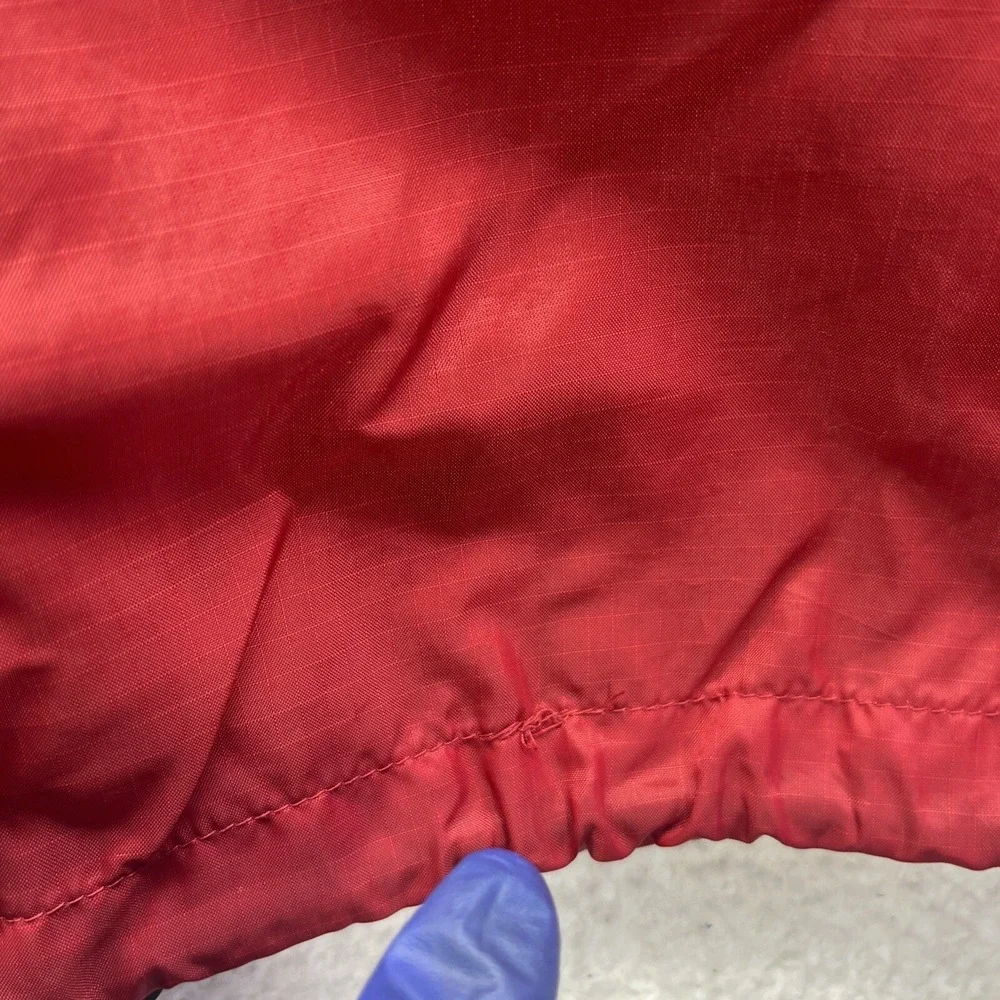 Gap Windbreaker Womens Small Red Long Sleeve Zip Up Hooded Packable Chore Grunge